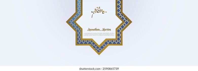 Ramadan Mubarak, Ramadan Kareem template banner with Islamic ornaments
