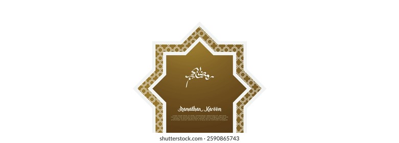 Ramadan Mubarak, Ramadan Kareem template banner with Islamic ornaments