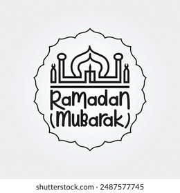  Ramadan Mubarak , Ramadan Kareem typographic Logo Vector Sublimation Design	
