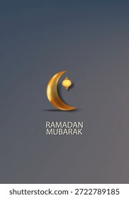 Linterna de Ramadán Mubarak, estrella, luna creciente, mezquita y elemento decorativo para la tarjeta de felicitación islámica, Anuncio, cartel, diseño de la cubierta.