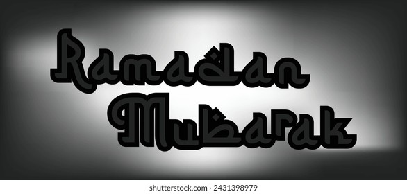 Ramadan mubarak lettering with black color