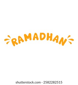 Ramadan Mubarak Lettering in Bubble Style