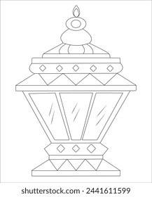 Ramadan Mubarak Light Design Malbuch Seite,