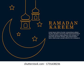 ramadan mubarak with line style. ramadan poster