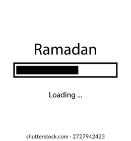 Ramadan Mubarak está cargando sobre fondo blanco 