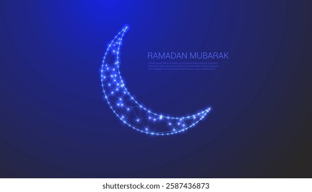  Ramadan Mubarak low poly art captures the beauty of the holy month with minimalist geometric designs, showcasing iconic symbols like the crescent moon, mosque silhouettes, and festive lanterns.
