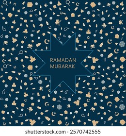 Ramadan Mubarak means Welcome Ramadan with seamless Pattern , Arabic pattern background. Islamic ornament vector. Geometric element  line.