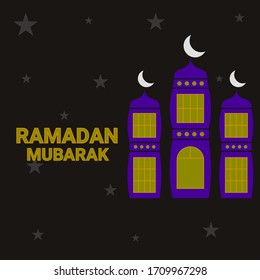 Ramadan Mubarak Poster Design with Moon and star