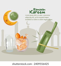 ramadan mubarak sahur time, happy iftar ramadan, ramadan kareem with food