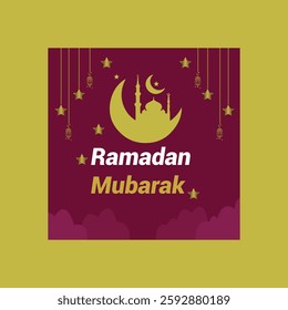 Ramadan Mubarak Simple Banner Design
