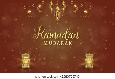 ramadan mubarak template banner with beautiful islamic ornament with red background design 16