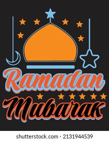 Ramadan Mubarak T-shirt Design Vector