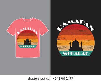 Ramadan Mubarak T-Shirt Design vector template