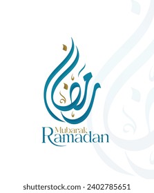 ramadan mubarak typography and Calligraphy arabic Vector Islamic Background