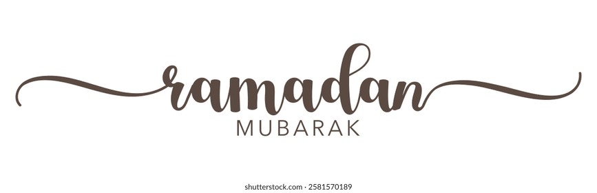 Ramadan Mubarak typography calligraphy text vector signature modern luxury lettering for holy month banner, poster others