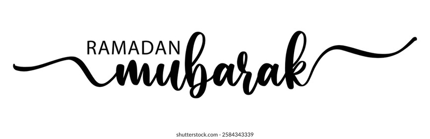 Ramadan Mubarak typography calligraphy text vector signature modern luxury lettering for holy month banner, poster others