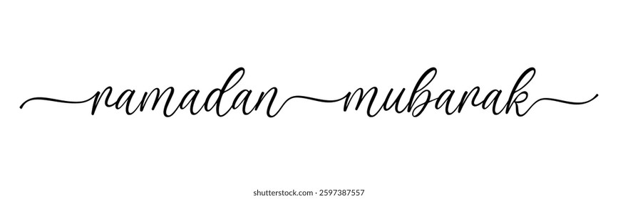 Ramadan Mubarak typography calligraphy text vector signature modern luxury lettering for holy month banner, poster others