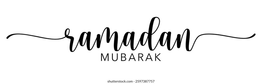 Ramadan Mubarak typography calligraphy text vector signature modern luxury lettering for holy month banner, poster others