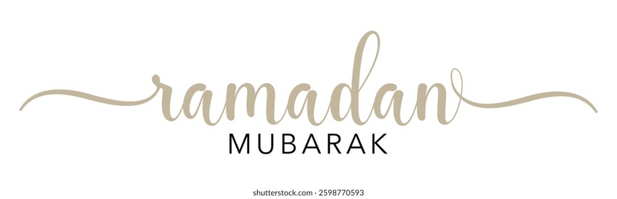 Ramadan Mubarak typography calligraphy text vector signature modern luxury lettering for holy month banner, poster others