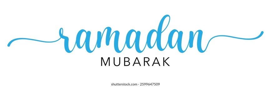 Ramadan Mubarak typography calligraphy text vector signature modern luxury lettering for holy month banner, poster others