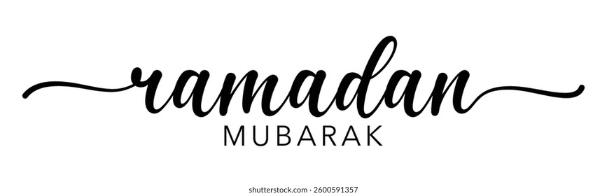 Ramadan Mubarak typography calligraphy text vector signature modern luxury lettering for holy month banner, poster others
