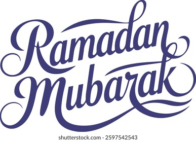 Ramadan Mubarak typography, calligraphy vector on white background.
