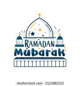 Ramadan Mubarak Typografie-Vektorgrafik