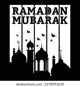 Ramadan Mubarak Typography T-Shirt Design, Happy Ramadan Day,