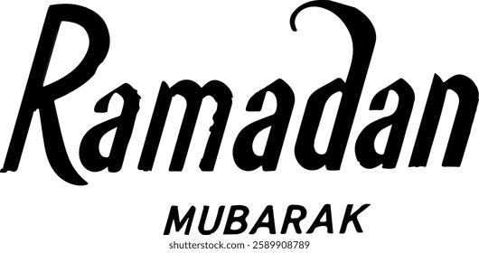 Ramadan  mubarak typography vector art illustration for greetings, t-shirts, posters, cards and more.