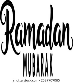 Ramadan  mubarak typography vector art illustration for greetings, t-shirts, posters, cards and more.