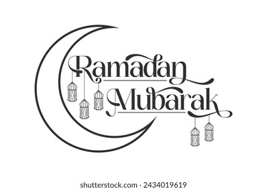 Ramadan Mubarak Typography Vector, Islamic Calligraphy Ramadan Mubarak Vector, Ramadan Kareem, Ramadan Mubarak Typography Design, Islamic Calligraphy, Modern Islamic Typography