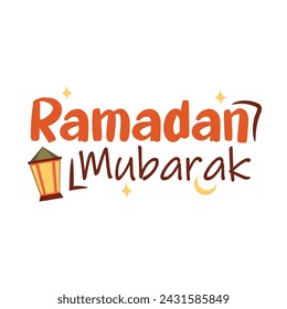 ramadan mubarak typography vector perfect for islam or muslim