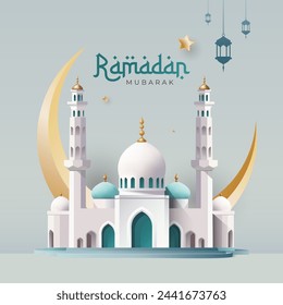 Ramadan Mubarak Vector Background Design Template 