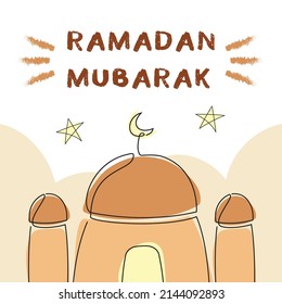 Ramadan Mubarak vector design with flat style