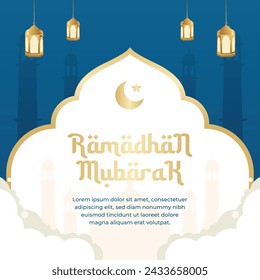 Ramadan Mubarak vector design template good for celebration usage. islamic design element. flat design. vector eps 10.