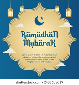 Ramadan Mubarak vector design template good for celebration usage. islamic design element. flat design. vector eps 10.