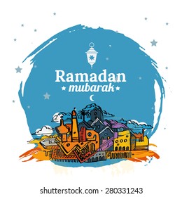 Ramadan mubarak vector illustration
