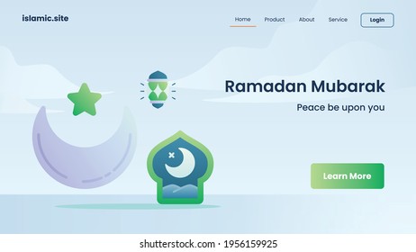 ramadan mubarak for website template landing or homepage design