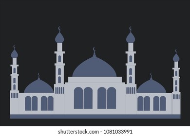 Ramadan mubarak.Vector illustration mosque. Islamic praying place. Ramadan kareem.Vector Mosque
