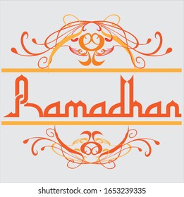 Ramadan Muslim celebration decoration in red with a white background