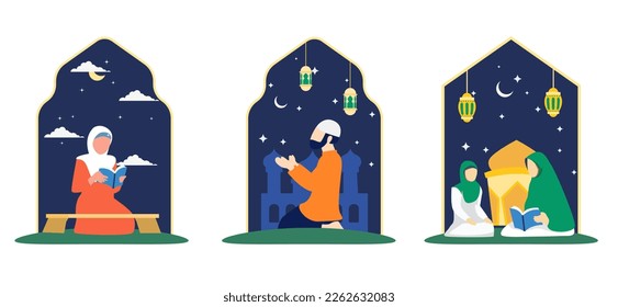 Ramadan Night Flat Bundle Design