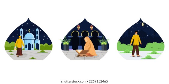 Ramadan Night Flat Bundle Design