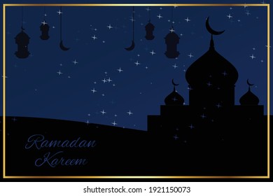 Ramadan nuanced mosque background illustration design