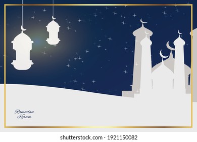 Ramadan nuanced mosque background illustration design