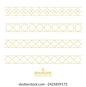 Ramadan ornament collection. Seamless ornamental frames and borders collection. Oriental, Islamic, Eastern and Arabic styles.