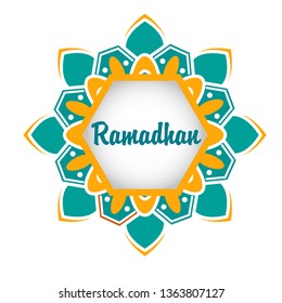 ramadan ornament islamic green orange vector eps 10. vector