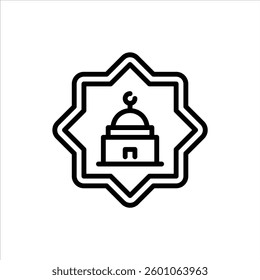 Ramadan outline icon. mosque line illustration
