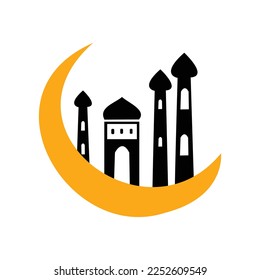 Ramadan outline icon vector illustration. Ramadan icon. Mosque icon