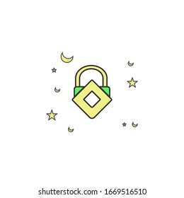 ramadan padlock icon design template