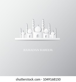 Ramadan. Paper art. Vector stock.